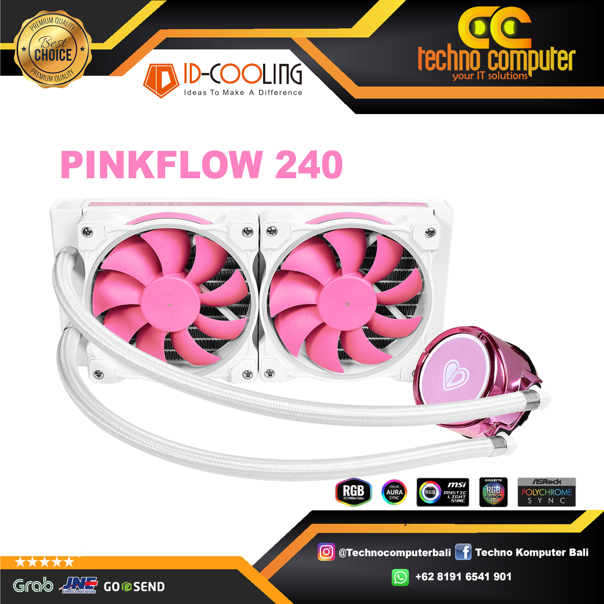 ID-COOLING PINKFLOW 240 ARGB - 240mm AIO Liquid Cooler