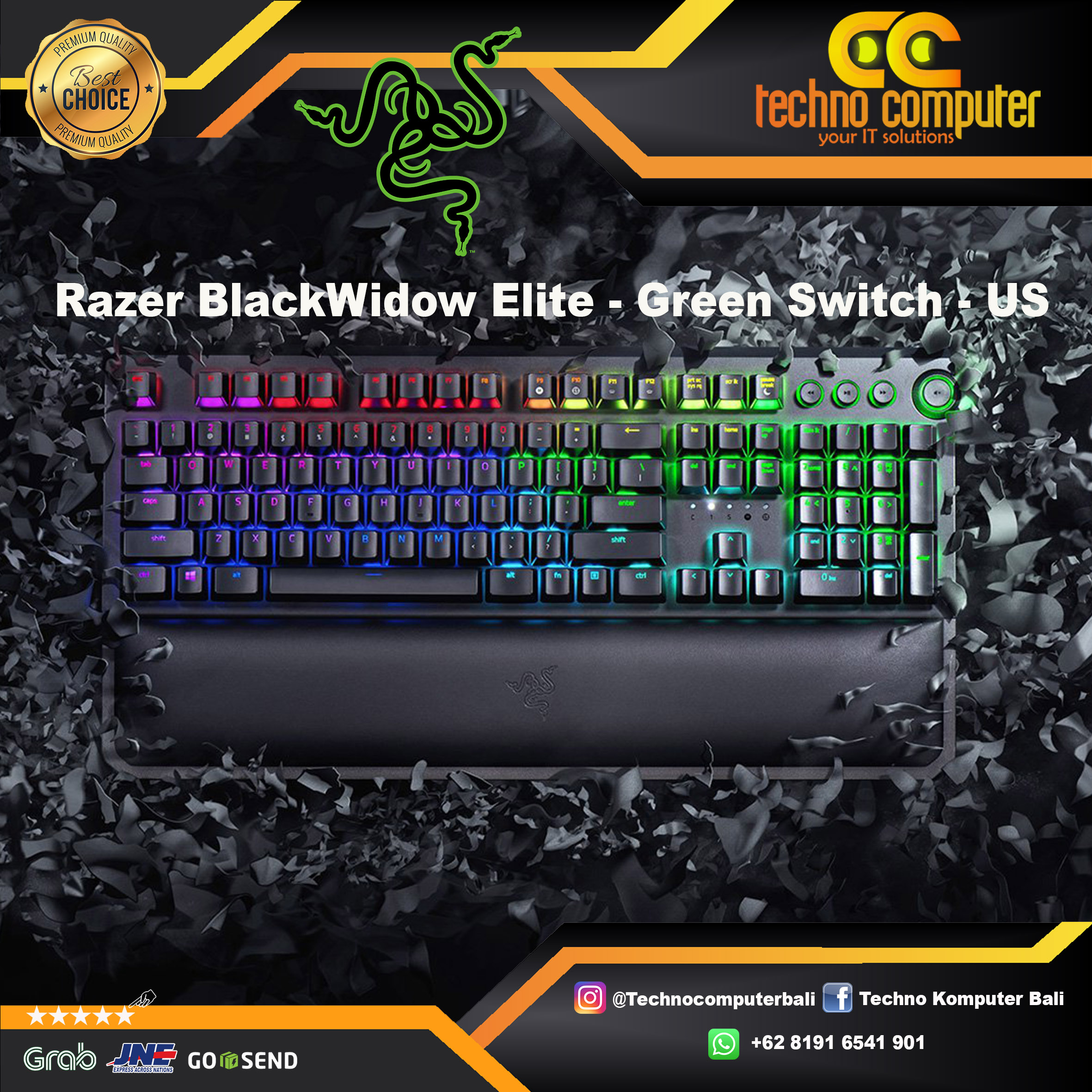 RAZER BlackWidow Elite - Mechanical Green Switch - Gaming Keyboard