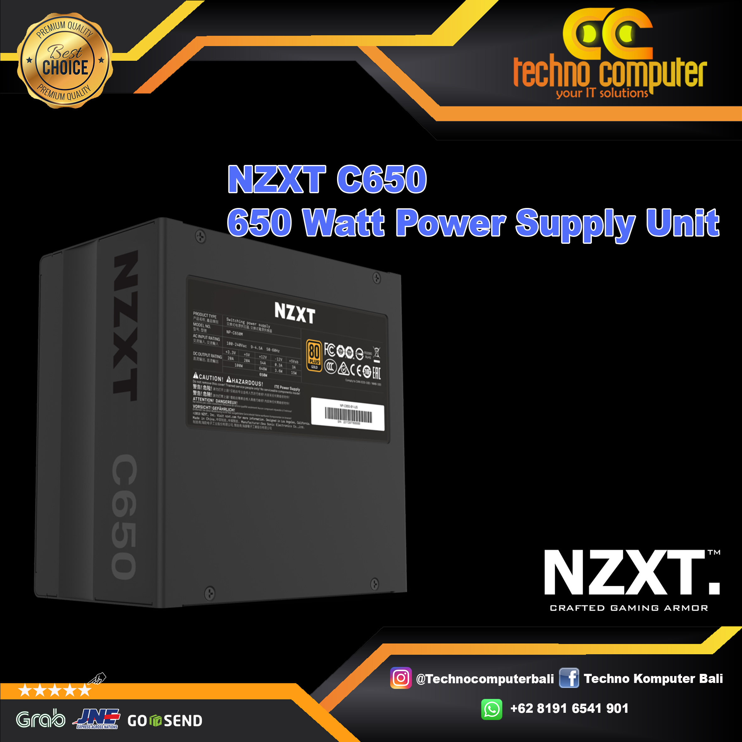 NZXT C Series C650 650W 80+ Gold - Full Modular