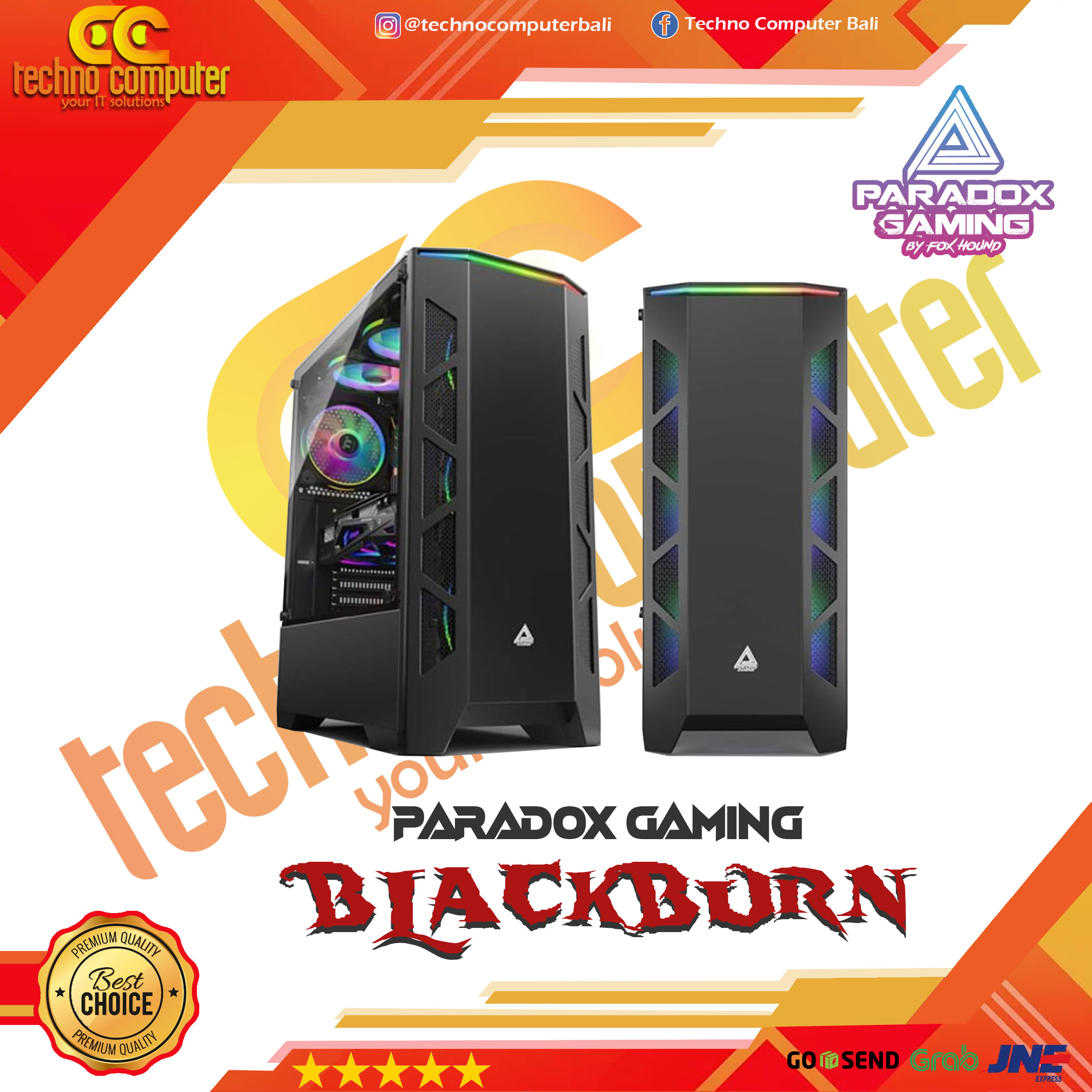 CASING PARADOX GAMING BLACKBURN - Gaming case ( Free 1pcs Fan RGB)