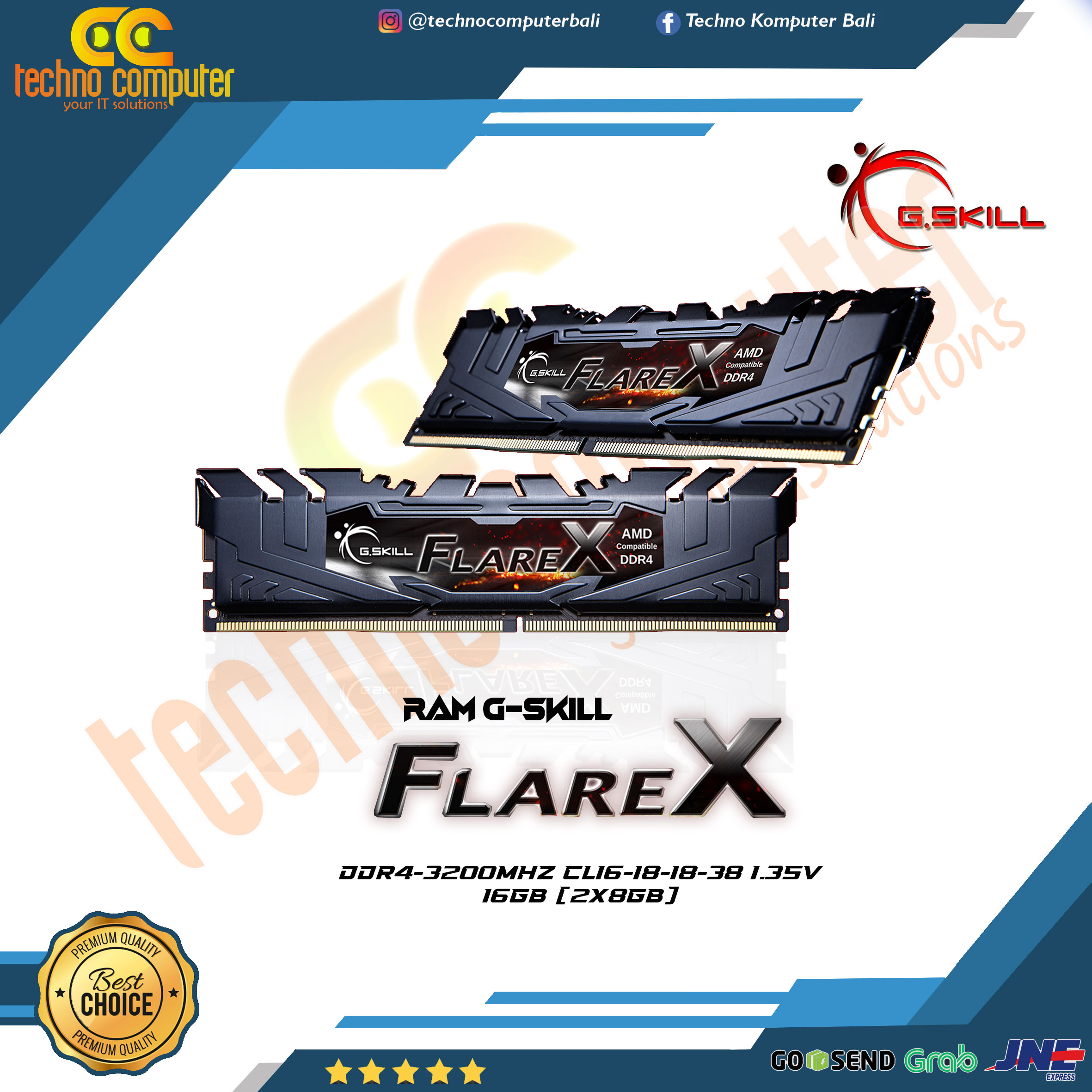 DDR4 GSKILL FLARE 16GB (2x8GB) Kit 3200MHz