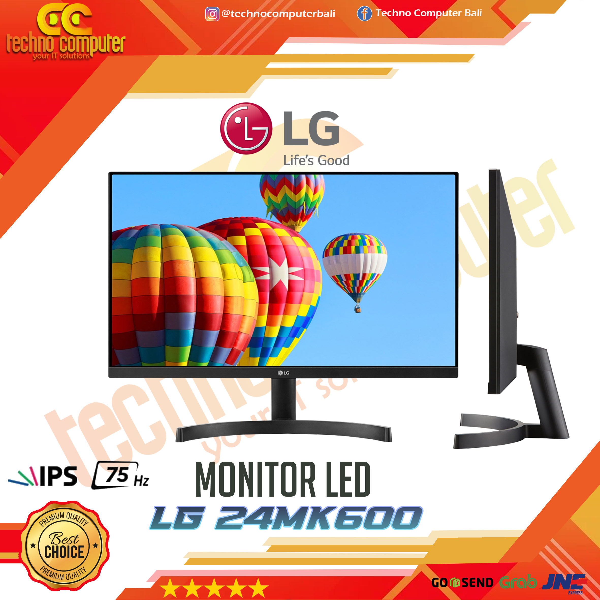 LG 24MK600 LED Monitor - 24 inch, FHD (1920 x 1080), IPS, 75Hz, 5ms