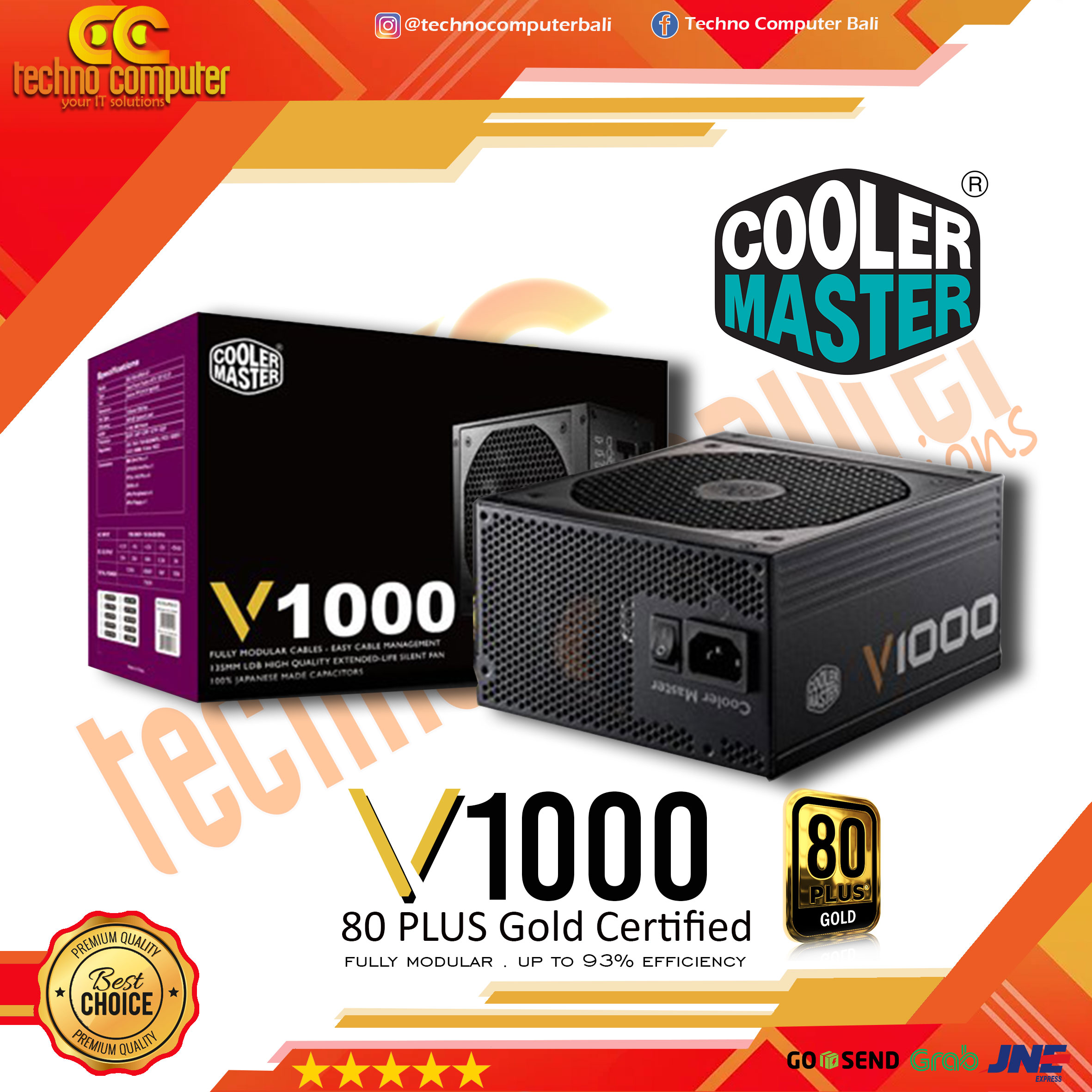 COOLERMASTER V1000 1000W 80+ Gold - Full Modular