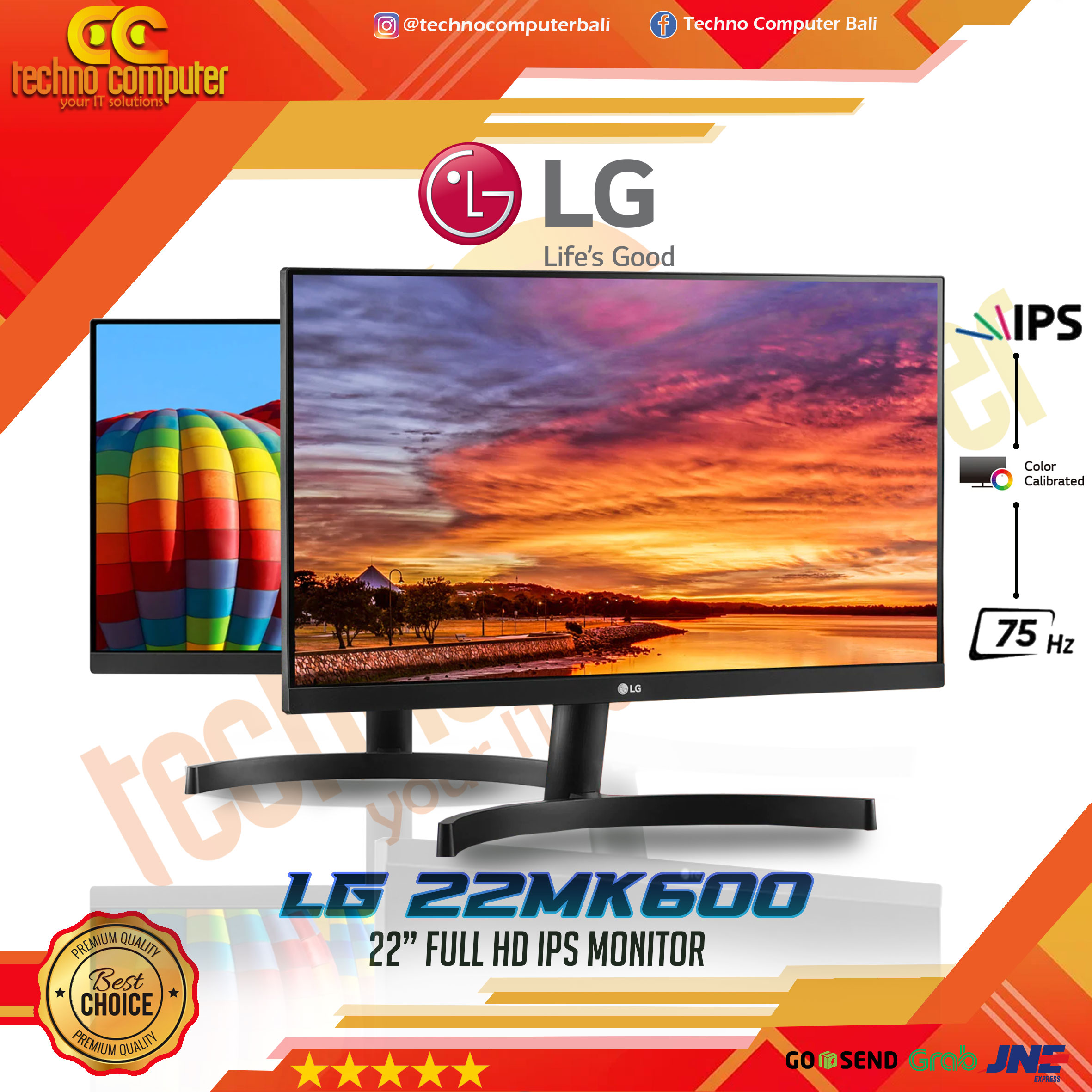 LG 22MK600 LED Monitor - 22 inch, FHD (1920 x 1080), IPS, 75Hz, 5ms