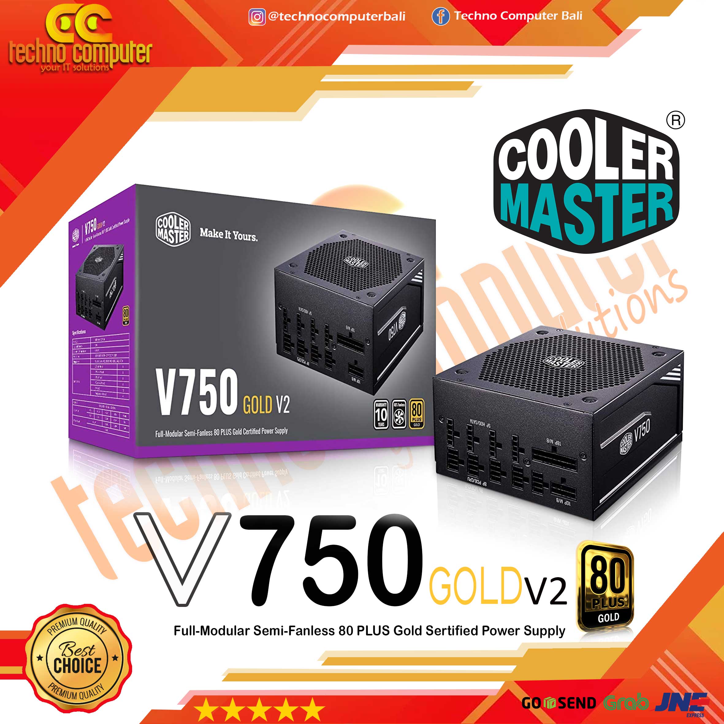 COOLERMASTER V750 V2 750W 80+ Gold - Full Modular