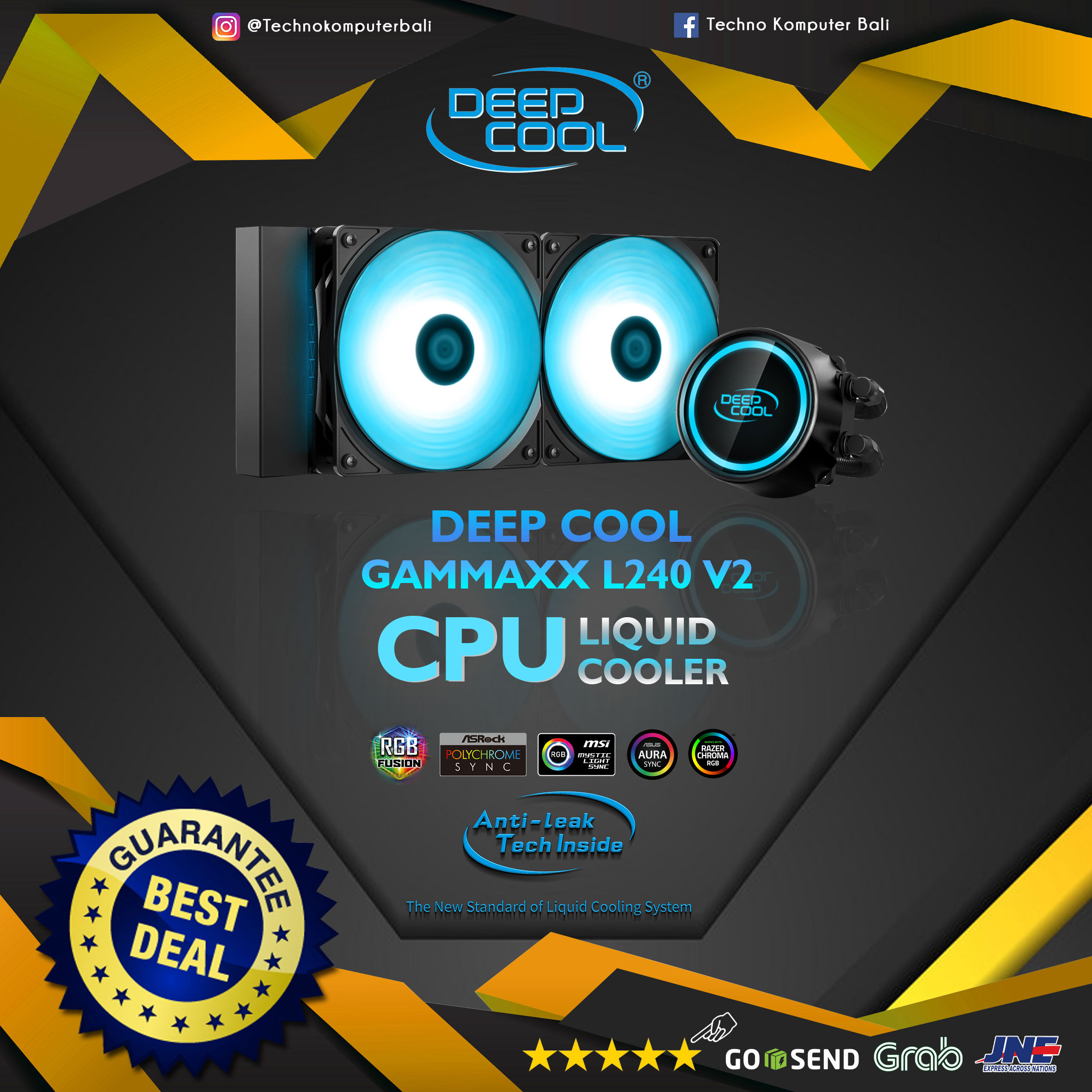 DEEPCOOL GAMMAXX L240 V2 RGB - CPU Cooler - 240mm AIO Liquid Cooling