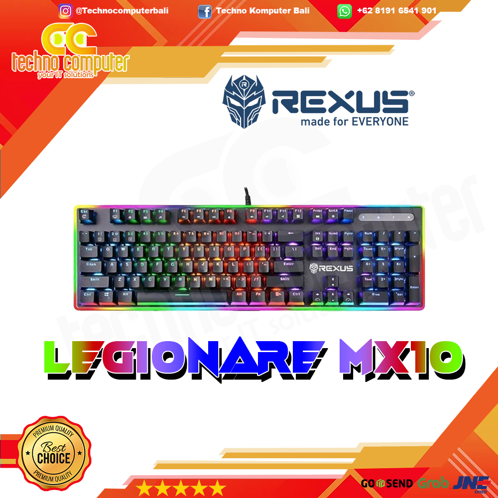 KEYBOARD GAMING REXUS MECHANICAL RGB MX10 RED SWITCH