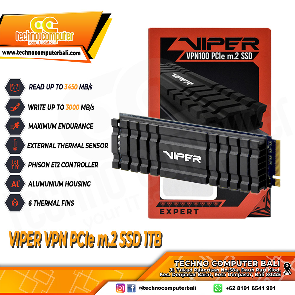 SSD Patriot VIPER VPN100 M.2 NVMe 2280 PCIe Gen3 x4 - 1TB