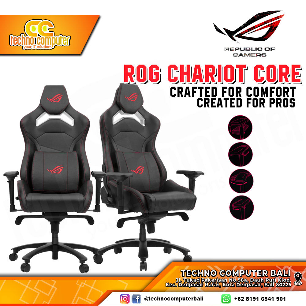 KURSI GAMING ASUS ROG CHARIOT CORE GAMING CHAIR 4D Armrest - BLACK