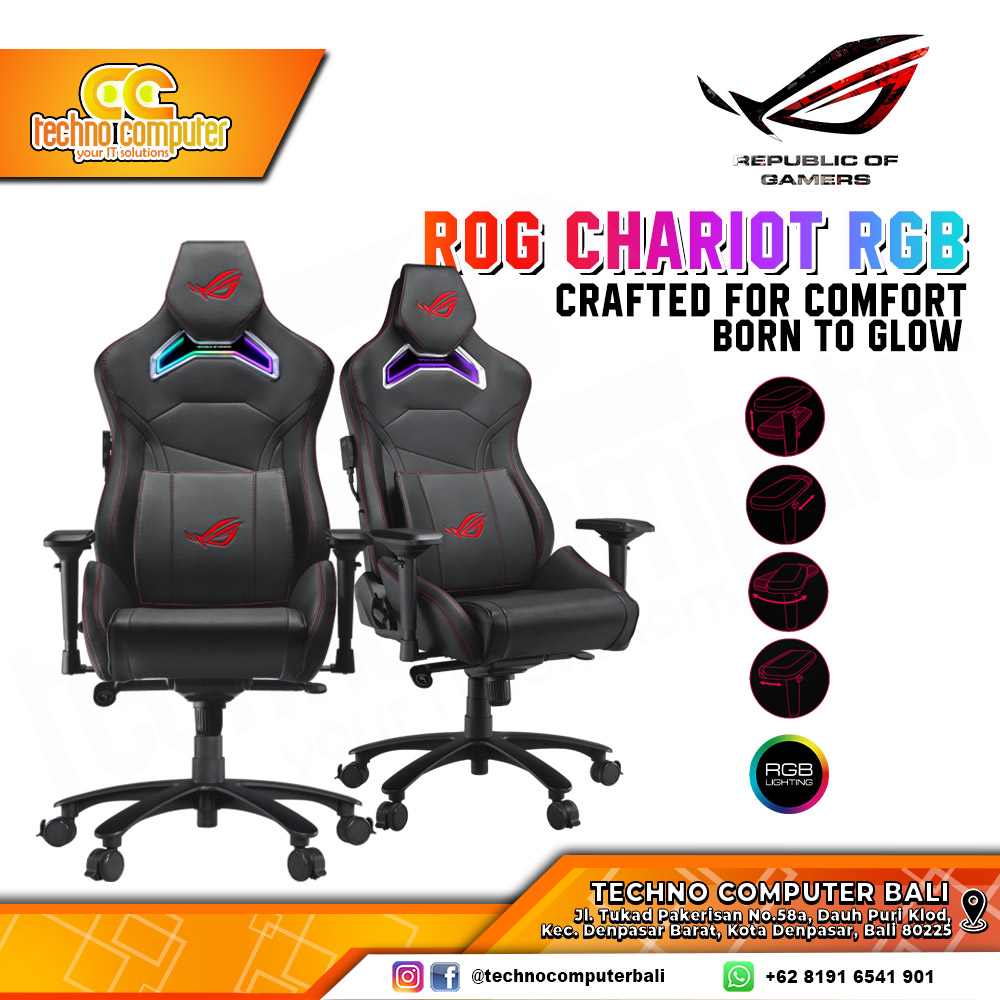 KURSI GAMING ASUS ROG CHARIOT RGB GAMING CHAIR 4D Armrest - BLACK