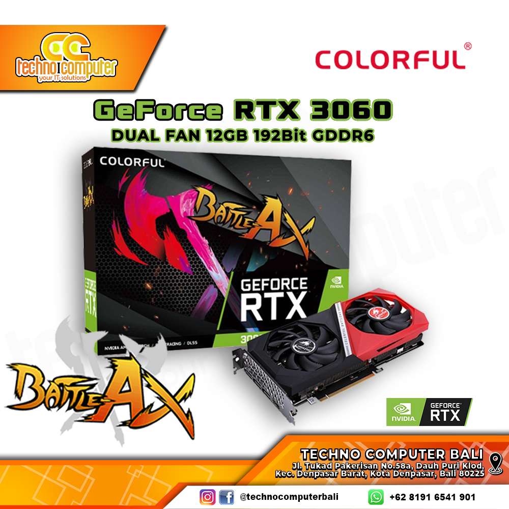 COLORFUL NVIDIA GeForce RTX 3060 DUAL FAN 12GB GDDR6 - LHR Version