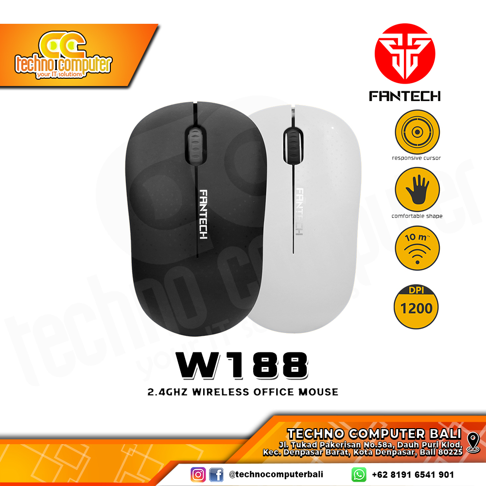 FANTECH W188 Wireless Black - Office Mouse Wireless