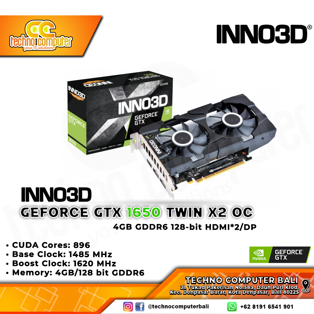 INNO3D NVIDIA GeForce GTX 1650 TWIN X2 OC Edition 4GB GDDR6