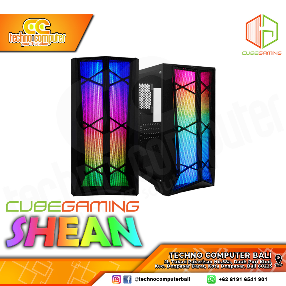 CASING CUBE GAMING SHEAN - Mid Tower mATX Case Tempered Glass