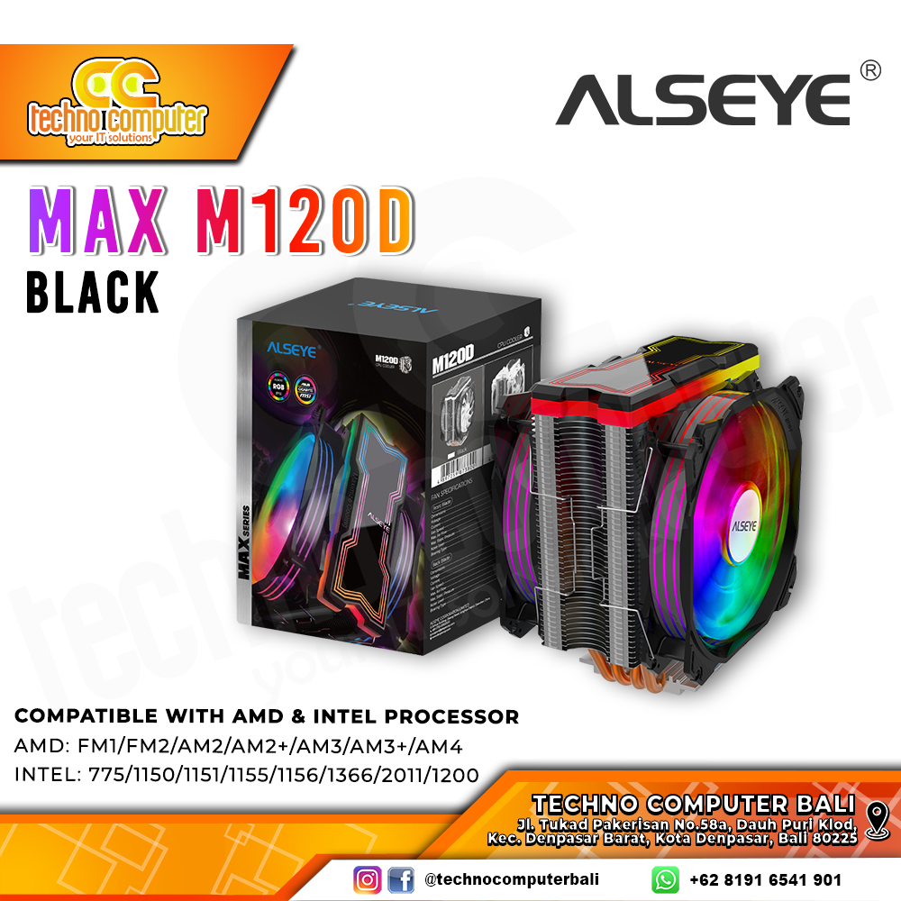 ALSEYE MAX M120D Black - CPU Cooler - 120mm Air Cooler