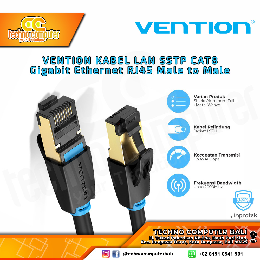 VENTION KABEL JARINGAN - LAN Cat8 SFTP Gigabit Network Patch - IKA 2M