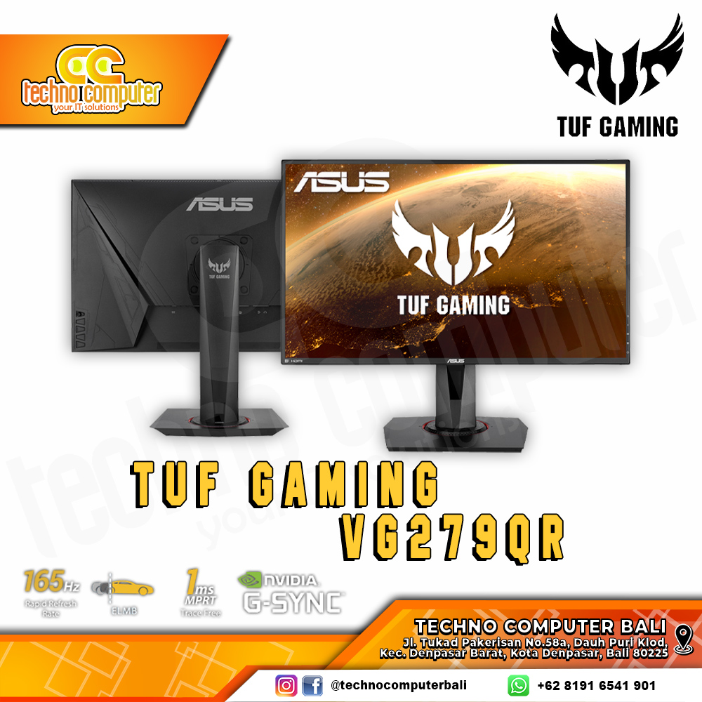 ASUS TUF GAMING VG279QR Gaming Monitor - 27 inch, FHD (1920 x 1080), IPS, 165Hz, 1ms, G-Sync