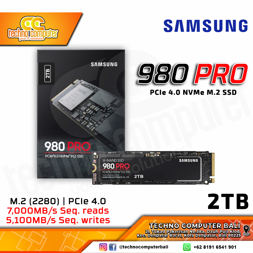 SSD SAMSUNG 980 Pro M.2 NVMe 2280 PCIe Gen4 x4 - 2TB