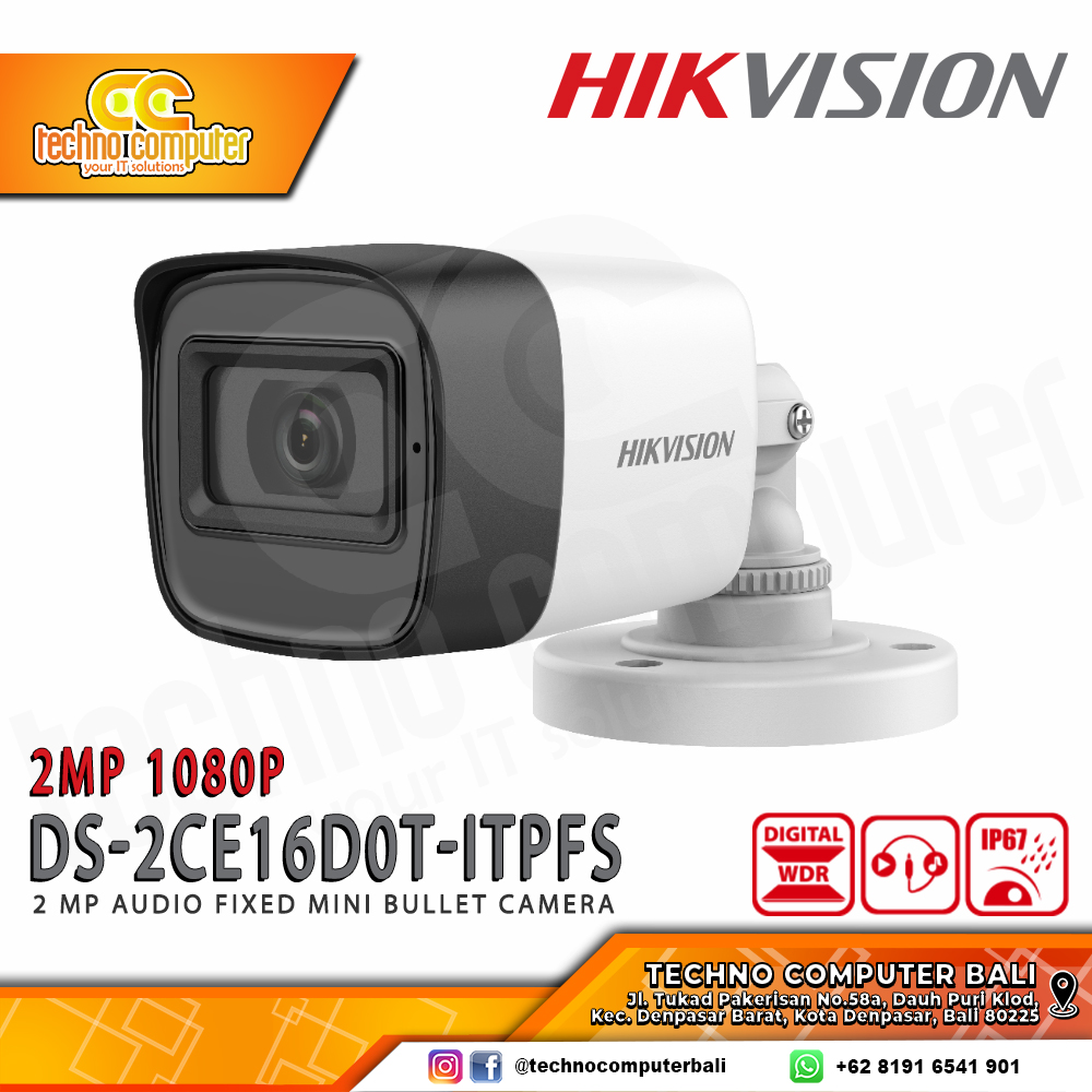 HIKVISION DS-2CE16D0T-ITPFS 2MP 1080P OUTDOOR Camera CCTV