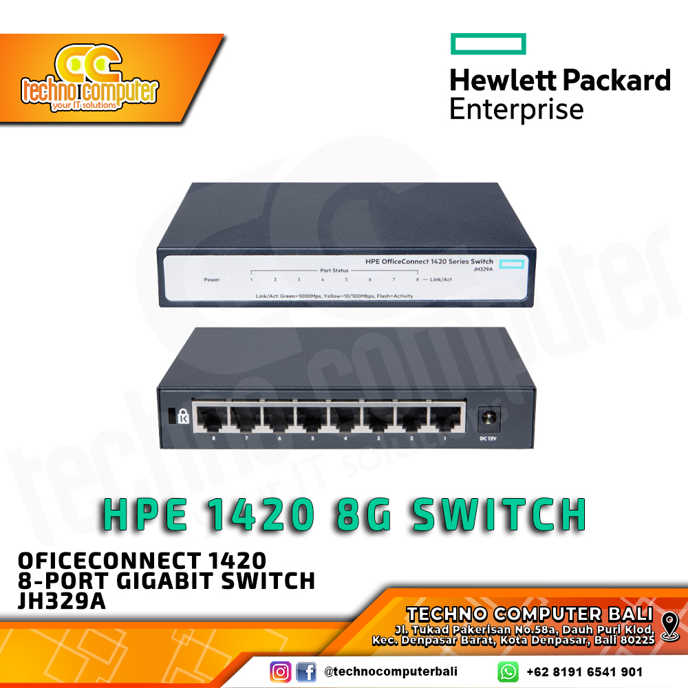 SWITCH HUB HPE OfficeConnect Switch 8 Port Gigabit HPE 1420-8G / JH329A