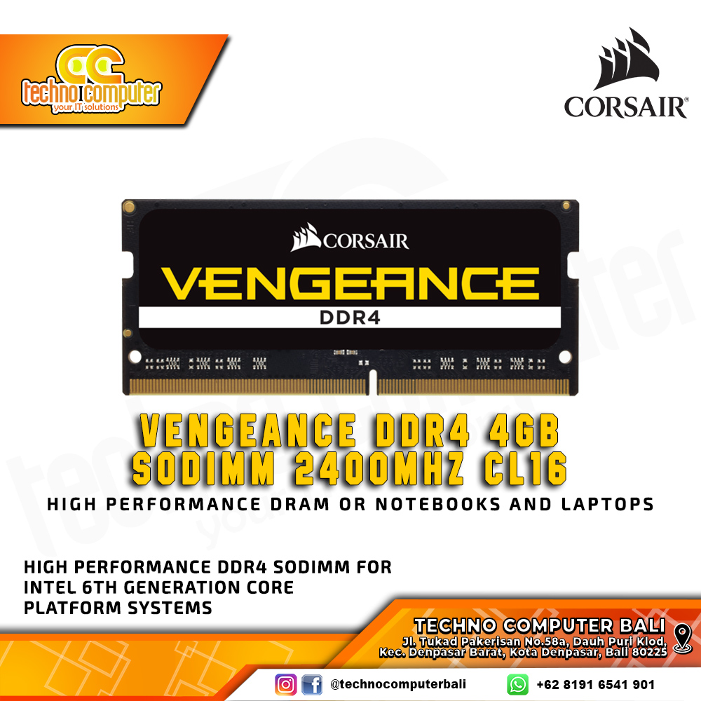 SODIMM DDR4 CORSAIR VENGEANCE 4GB (1x4GB) Single 2400Mhz