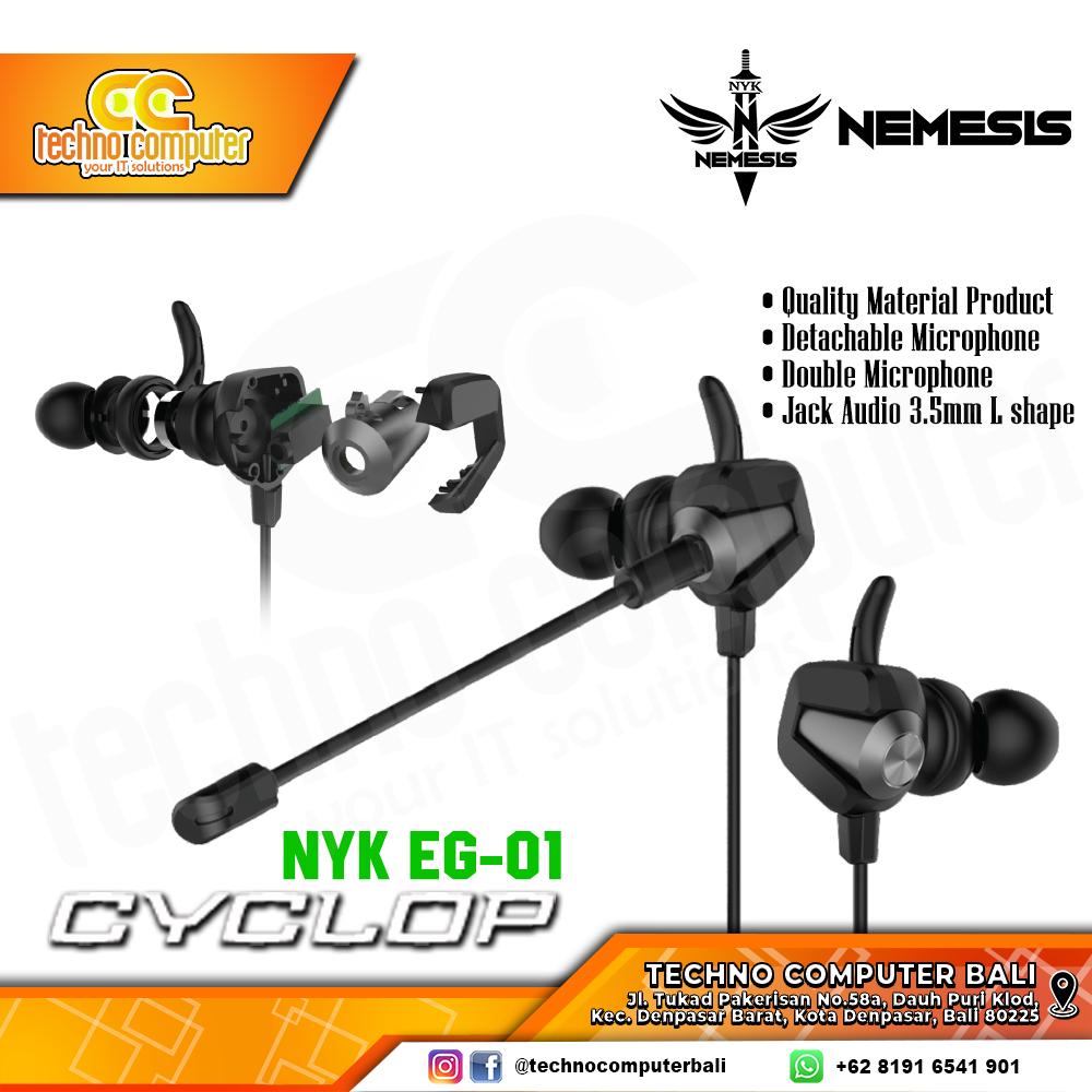 EARPHONE NYK EG-01 CYCLOP - BLACK