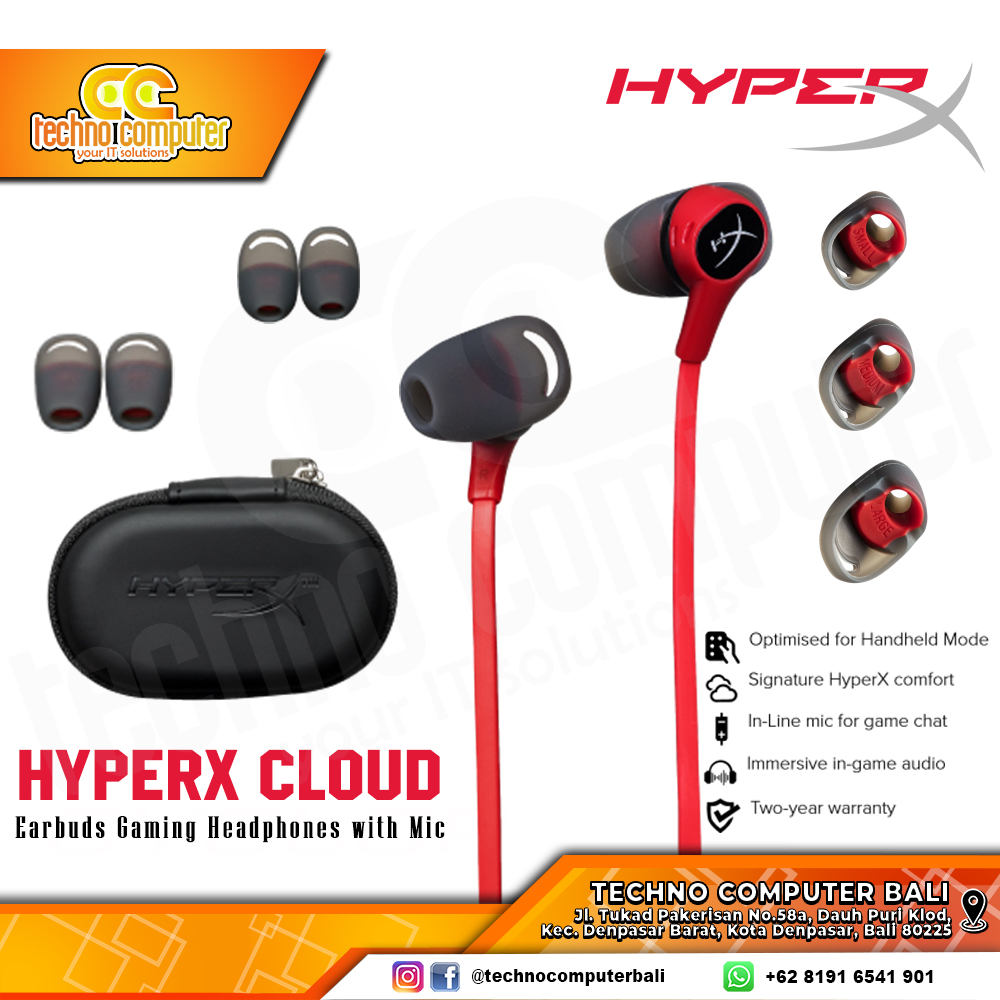 EARBUDS HYPERX CLOUD Gaming Headphones With Mic