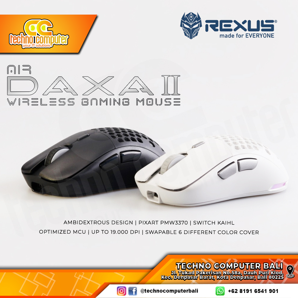 REXUS DAXA Air II  Wireless Gen 2 White - Gaming Mouse Wireless