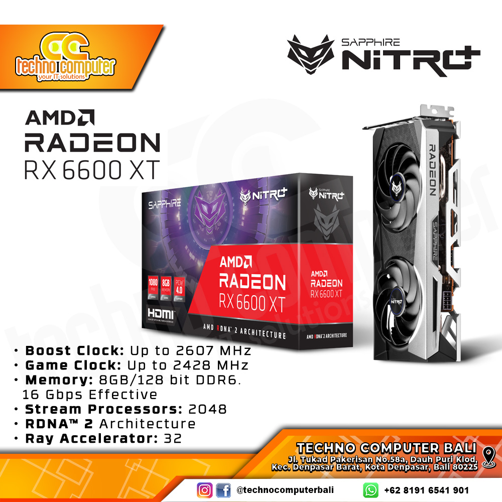 SAPPHIRE NITRO+ AMD Radeon RX 6600 XT OC 8GB GDDR6
