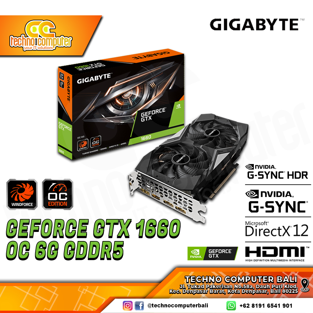 GIGABYTE NVIDIA GeForce GTX 1660 OC 6GB GDDR6