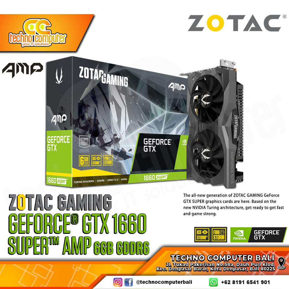 ZOTAC NVIDIA GeForce GTX 1660 Super AMP 6GB GDDR6