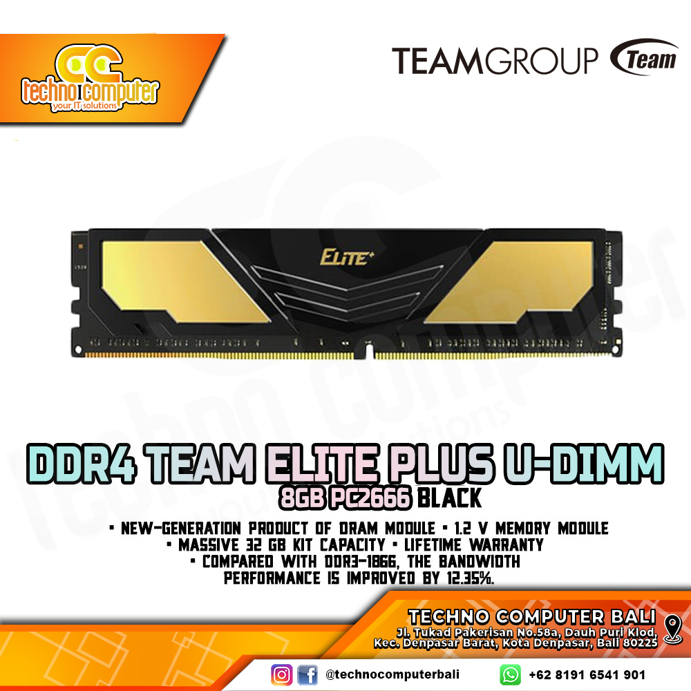 DDR4 TEAM ELITE PLUS 8GB (1x8GB) Single 2666MHz