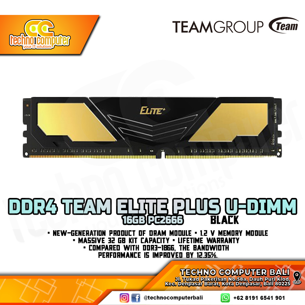 DDR4 TEAM ELITE PLUS 16GB (1x16GB) Single 2666MHz