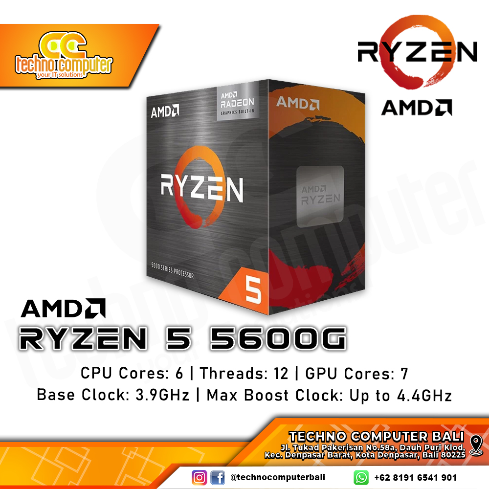 PROCESSOR AMD RYZEN 5 5600G - 6 Core 12 Threads Up to 4.4GHz - Socket AM4