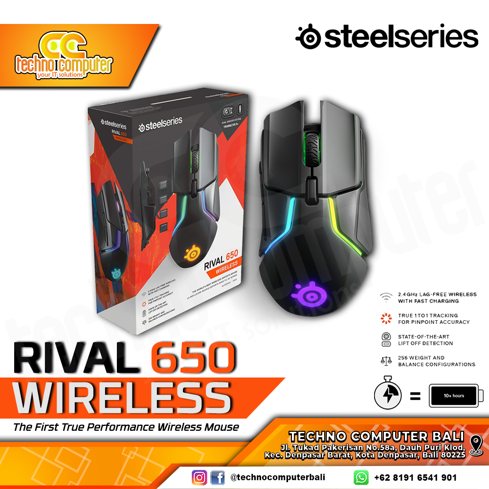 STEELSERIES RIVAL 650 Wireless - Gaming Mouse Wireless