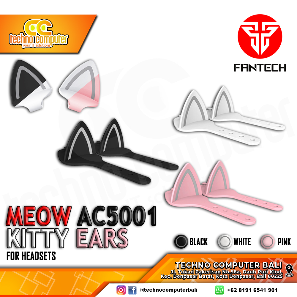 FANTECH AC5001 MEOW Kitty Ears for Headset - Black