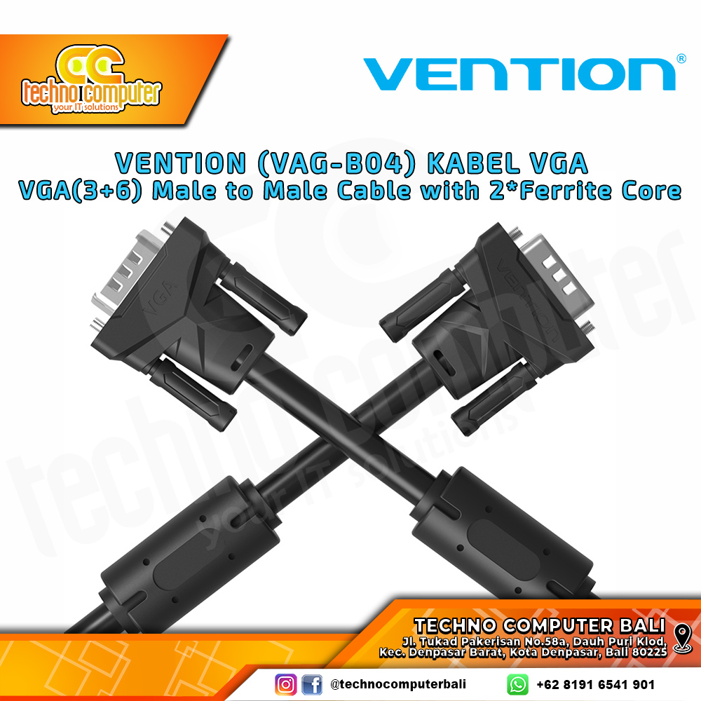 VENTION KABEL DISPLAY - Kabel VGA - VGA (3+6) Male to Male - VAG-B04-B300 3M
