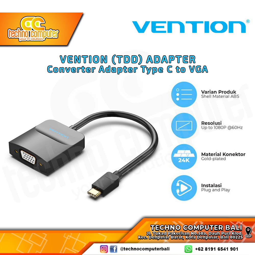VENTION CONVERTER DISPLAY - USB Type-C to VGA Female - TDD 0.15M
