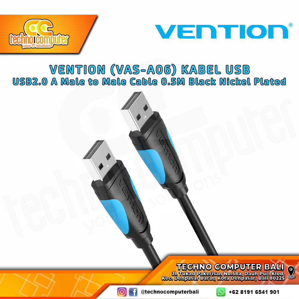 VENTION KABEL USB - USB 2.0 A Male to Male Cable - VAS-A06 0.5M