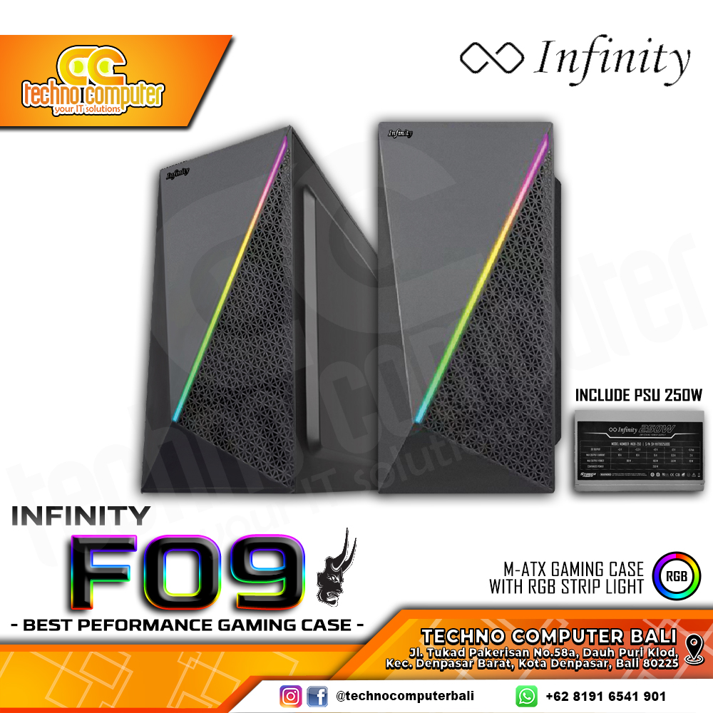 CASING INFINITY inf 09 - Mid Tower mATX Case (PSU 250w)