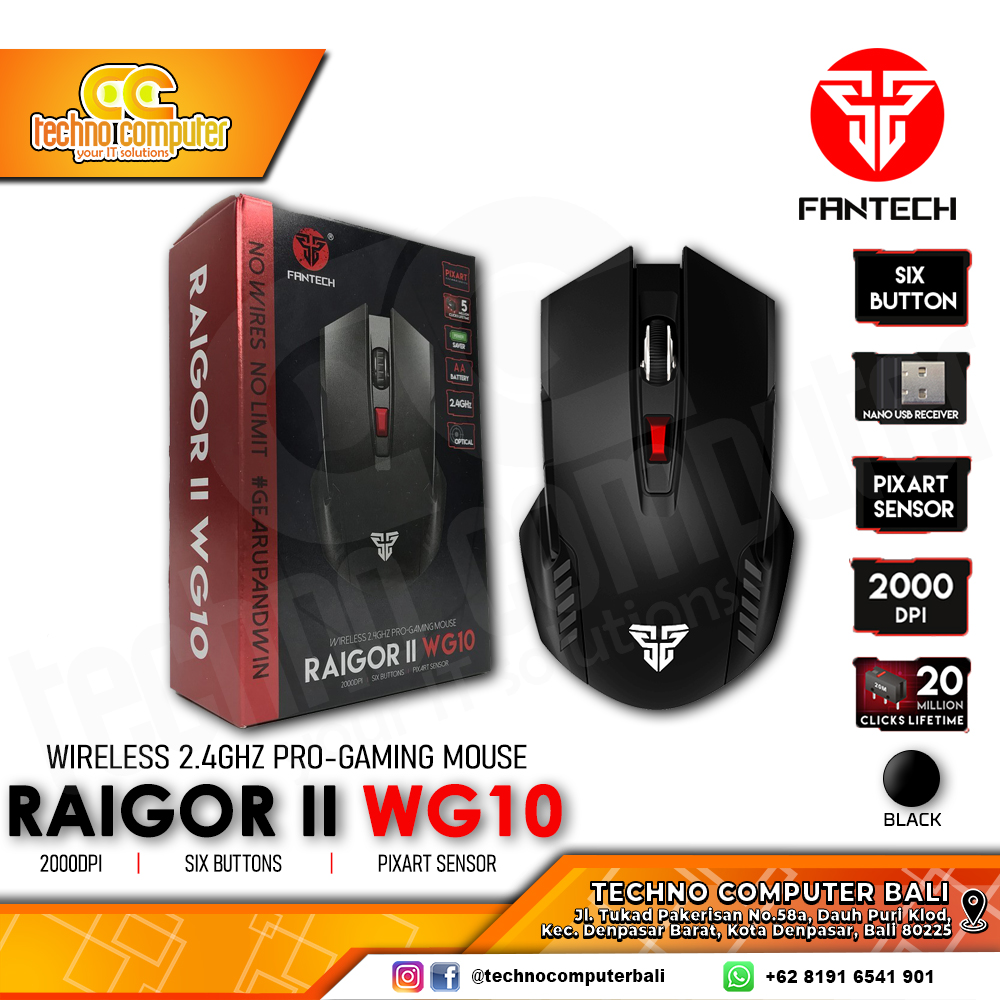FANTECH RAIGOR II WG10 Wireless Black - Gaming Mouse Wireless