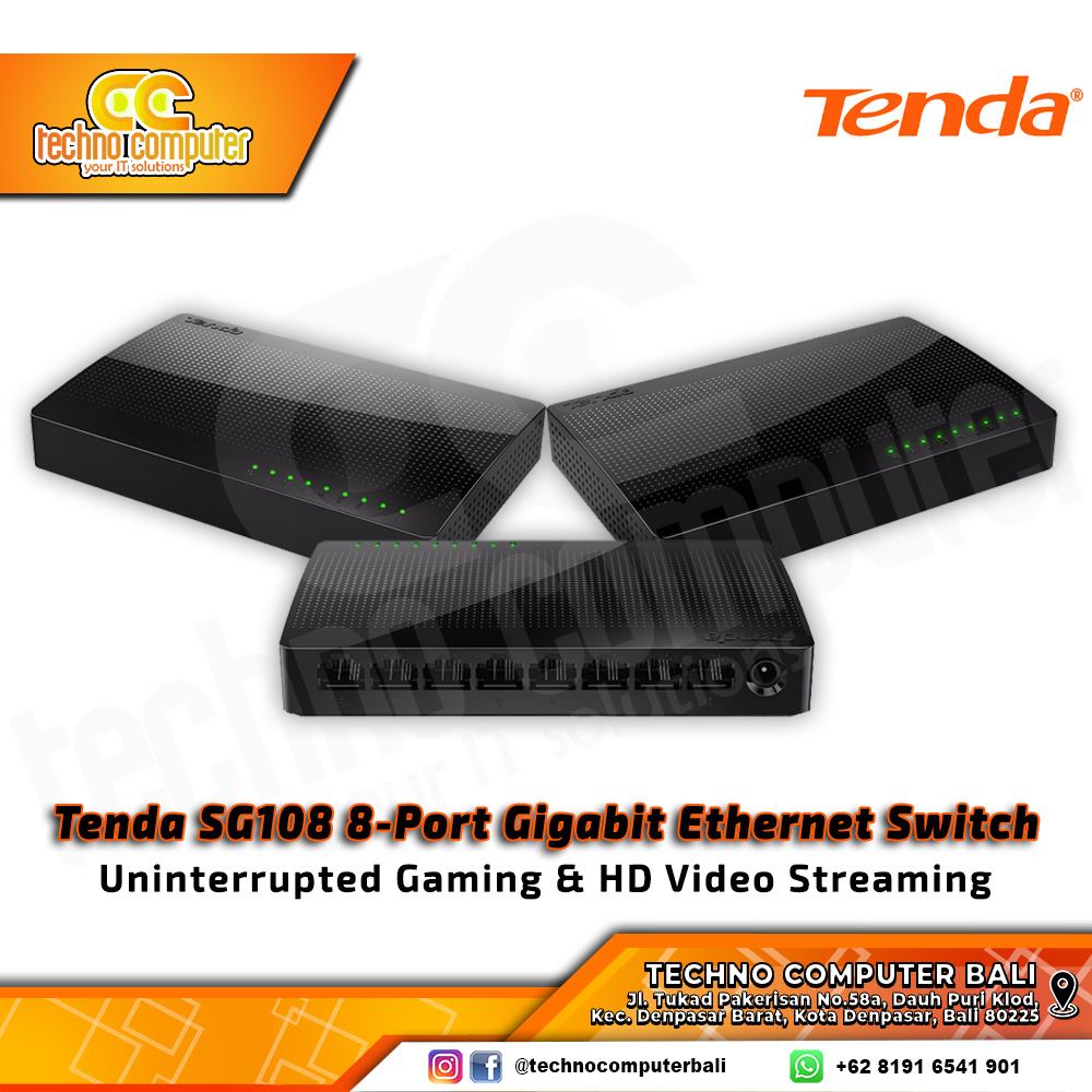 SWITCH HUB TENDA SG108 8 Port 10/100/1000Mbps Gigabit Desktop Switch