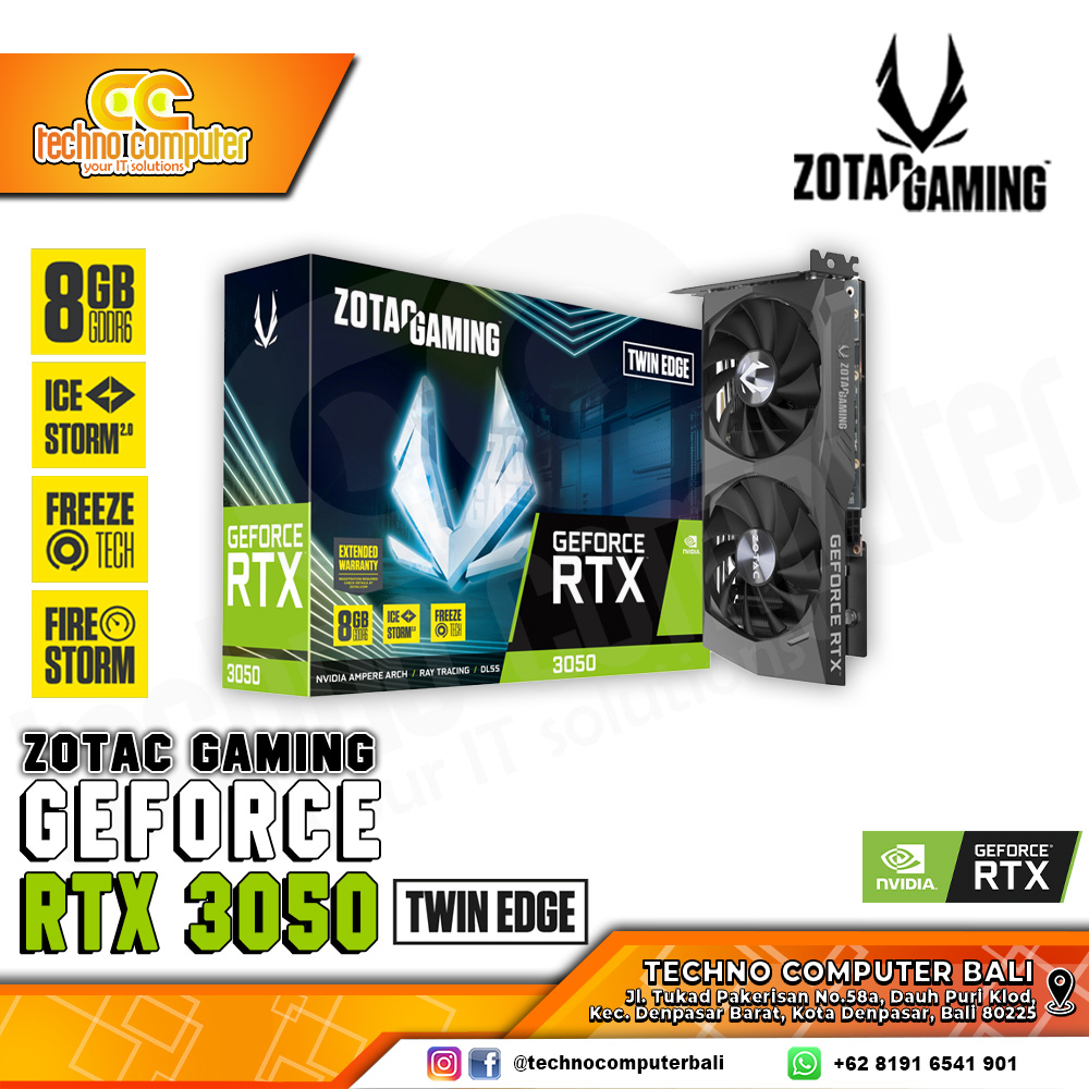 ZOTAC GAMING NVIDIA GeForce RTX 3050 Twin Edge 8GB GDDR6