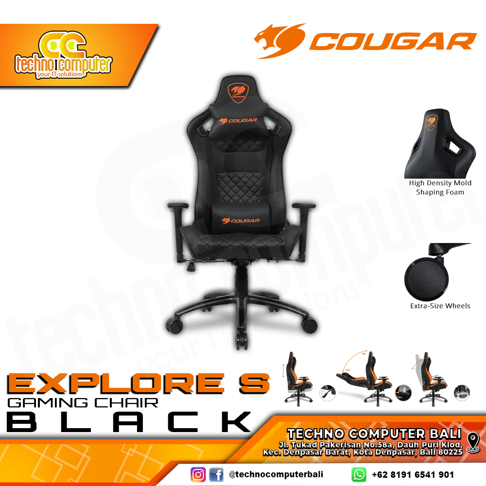 KURSI GAMING COUGAR EXPLORE S GAMING CHAIR - EXPLORE S BLACK