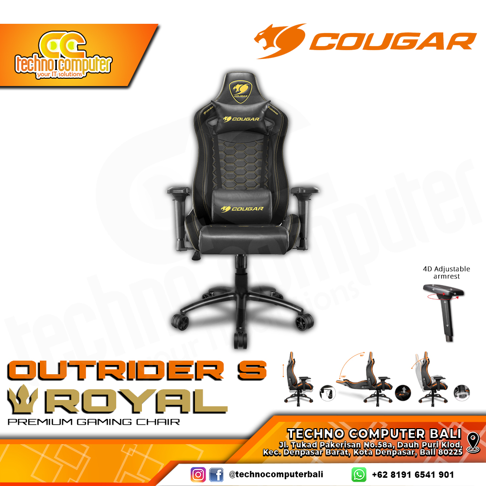 KURSI GAMING COUGAR OUTRIDER S GAMING CHAIR 4D Armrest - OUTRIDER S ROYAL
