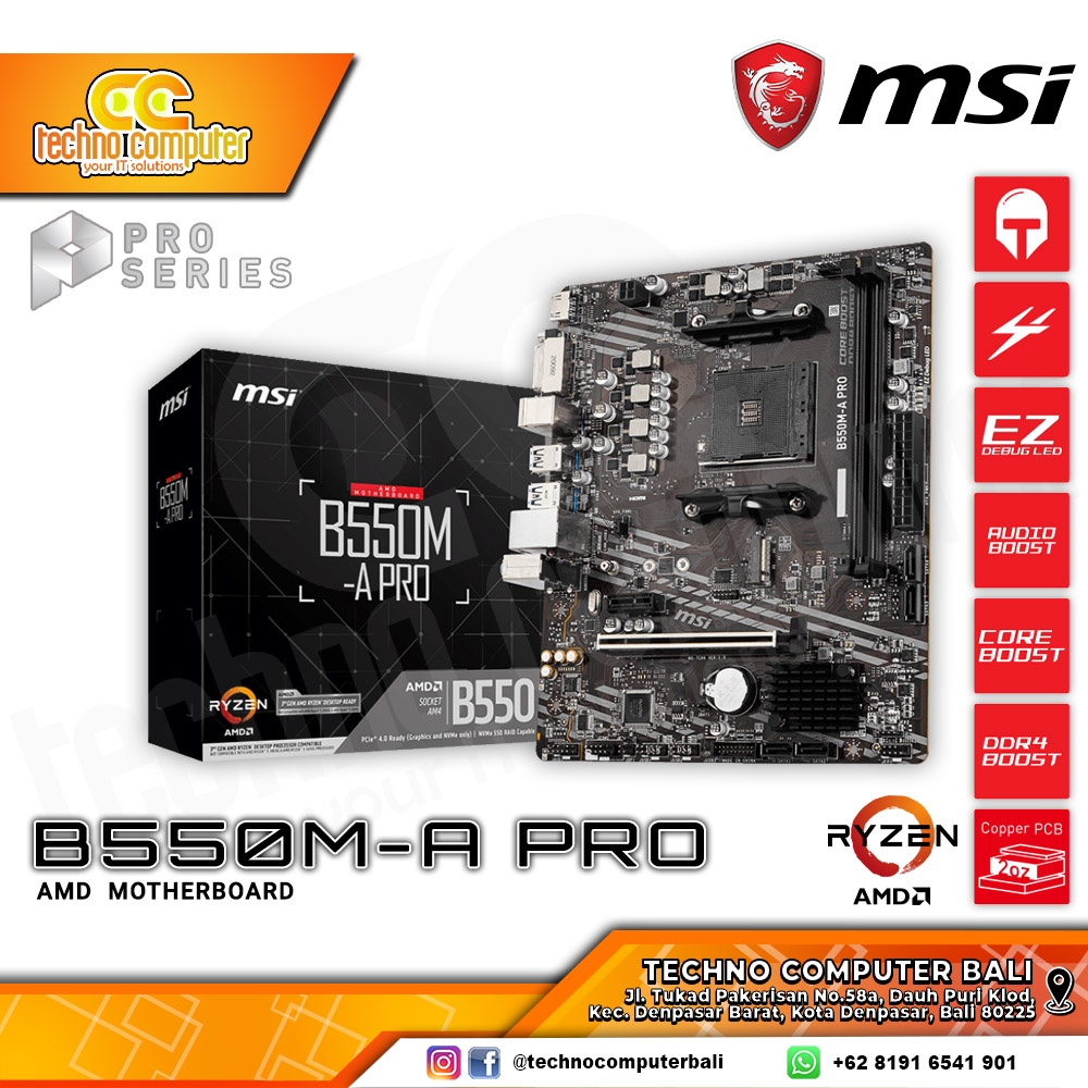 MSI B550M-A PRO - mATX, AM4, B550, DDR4