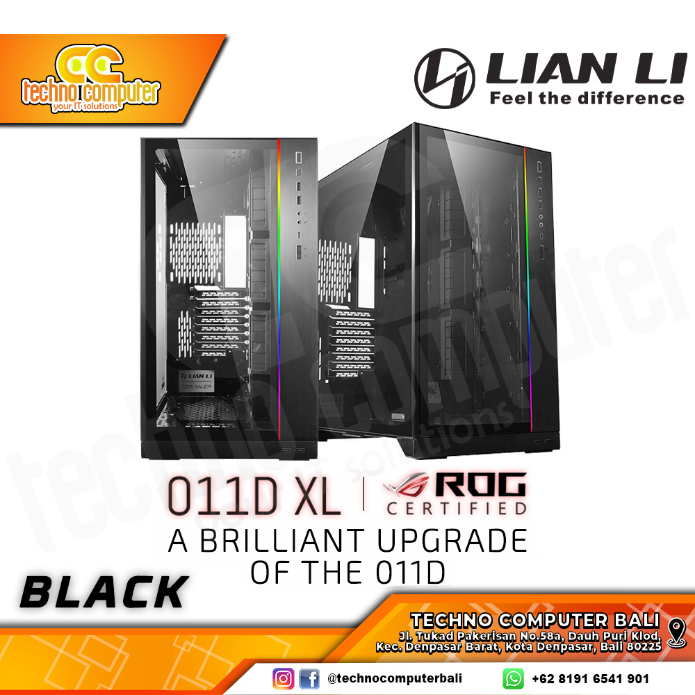 CASING LIAN LI PC-O11 DYNAMIC XL ROG CERTIFIED Black - Full Tower E-ATX Case Tempered Glass