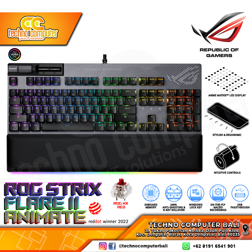 ASUS ROG Strix Flare II Animate - Mechanical NX Red Switch - Gaming Keyboard