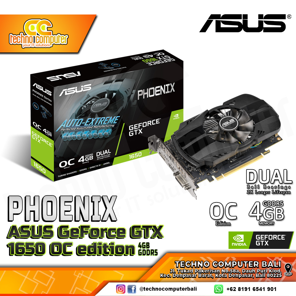 ASUS PHOENIX NVIDIA GeForce GTX 1650 OC Edition 4GB GDDR5