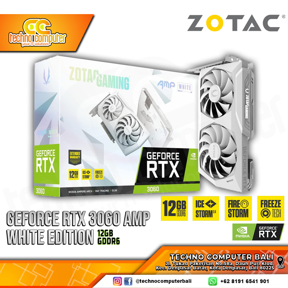 ZOTAC GAMING NVIDIA GeForce RTX 3060 AMP WHITE EDITION 12GB GDDR6